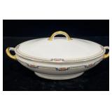 German Bavarian floral bowl with lid