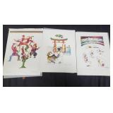 Group of 3 pencil signed and numbered prints