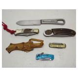 Collection of vintage knives, pocket knives, US