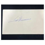 Ted Williams autographed postcard