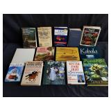 Group of books, dictionary, gem identification,