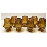 Collection of 7 vintage Indiana amber glass f