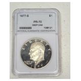 1977-S Eisenhower Dollar coin PR70 Deep Cameo