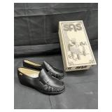SAS black hand sewn slip-ons
