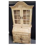 2 piece knotty pine secretary drop front desk