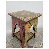 Moroccan painted end table