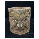 Hand carved and painted wooden warrior