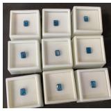 Collection of london blue topaz gemstones