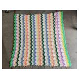Handmade Rainbow quilt 65" x 60" vintage