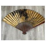 Vintage hand-painted Asian decorative wall fan