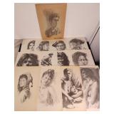 1967 Yoram Lukov sketch portfolio 12 prints