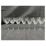 8 etched crystal glasses