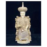Vintage Asian cream resin emperor king