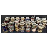Group of 23 beer steins