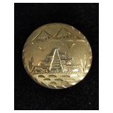 Jewelry: engraved sterling silver brooche/ pendant