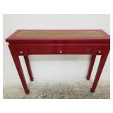 Red 3 drawer Asian Console table