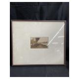 Sepia Toned Photograph of Goats by a River