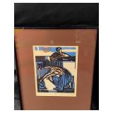 Carl Heinz Kliemann  signed 1962 woodcut