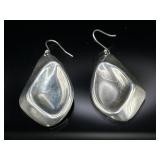 Sterling silver 2" dangle earrings, 13.1g