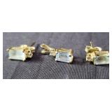 14k gold, topaz, & diamond earrings and pendant