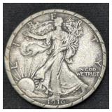 1916 Walking Liberty Silver Half dollar coin