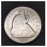 1875 Seated Liberty Silver Half Dollar coin