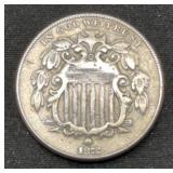 1872 Shield Nickel Coin marked VF