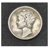 1926 Mercury Silver Dime coin marked VF