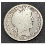 1897 Barber Silver Half dollar coin