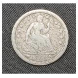 1853 Seated Liberty Silver Half Dime coin