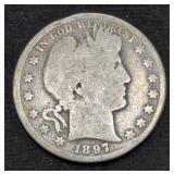 1897 Barber Silver Half dollar coin