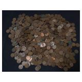 Group of wheat pennies PB 1940s & 1950s