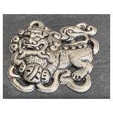 vintage laurel burch fu dog silver plate necklace