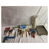 Painting brushes, plastic sheeting heavy duty,