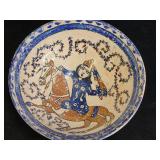 Antique Asian style crackle glaze horse & rider