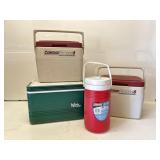 Box of personal Igloo & Coleman coolers