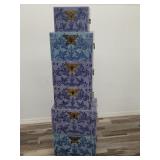 Group of six vintage Asian jewelry boxes,