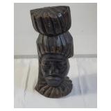 Vintage carved wood bust 13" x 6"