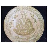 Antique Asian style handmade bowl 10"diam x 4"h