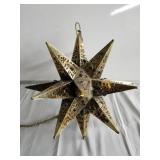 Metal glass beaded star hanging light