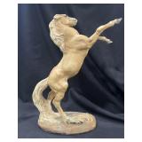 Signed Ann Donahue metal horse statue