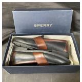 Sperry Penny Loafers Mens M Black w/ Brown Trim