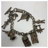 Sterling military charm bracelet