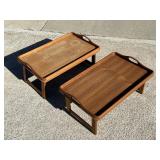 Pair of vintage Goodwood teak breakfast trays