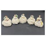4 Vintage German Dresden figurines