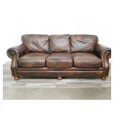 Brown leather sofa