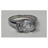 Sterling ring with glass stone