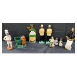Group of plastic and ceramic figurines