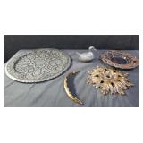 Group of brass, pewter items etc.