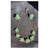 Costume jewelry necklace and clip on earrings